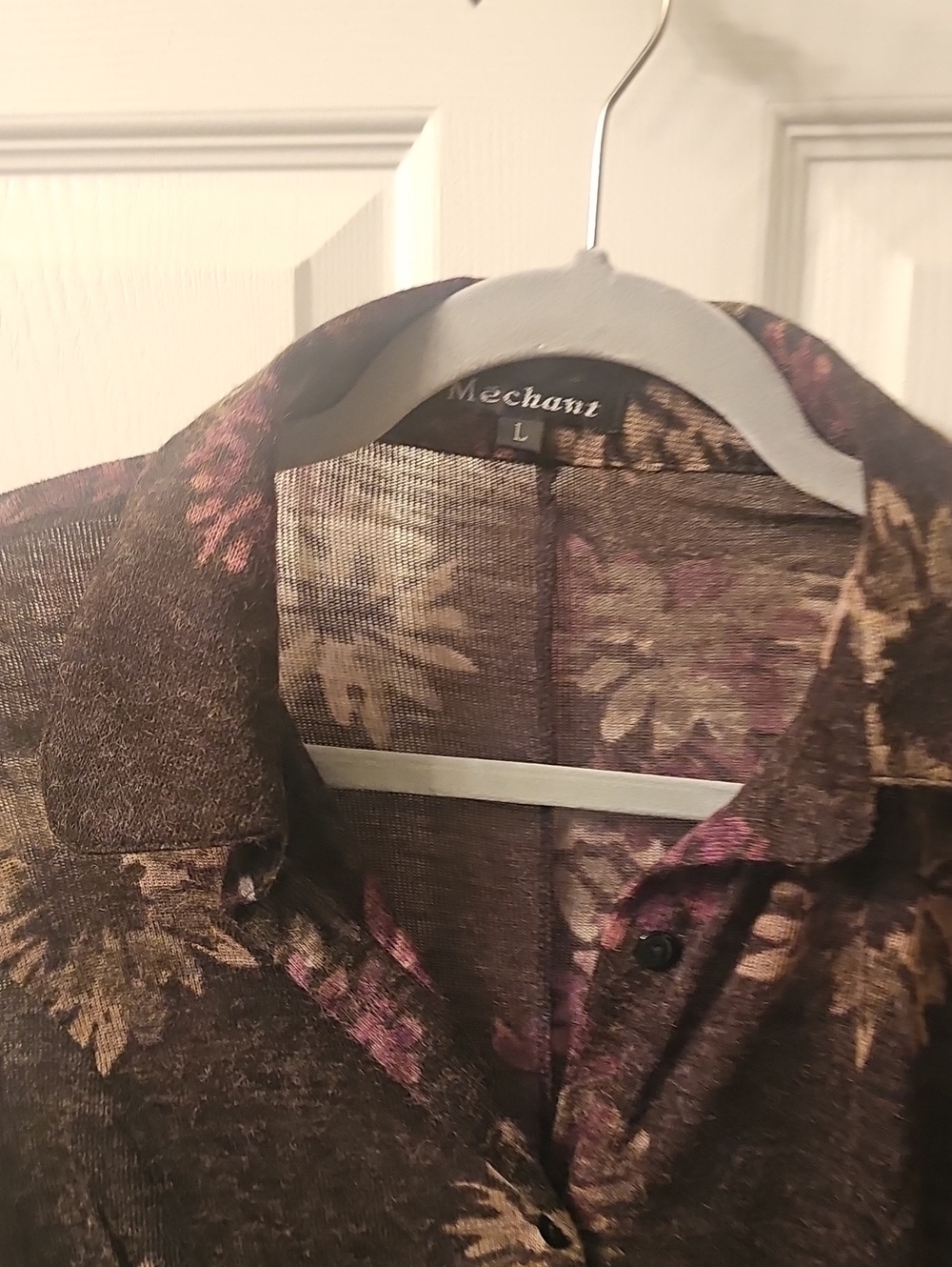 Mechant Black Floral Button-Down Light Weight Sweater
